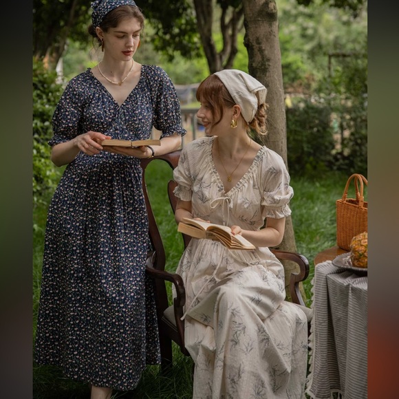 Black floral print midi dress - Picture 4 of 7